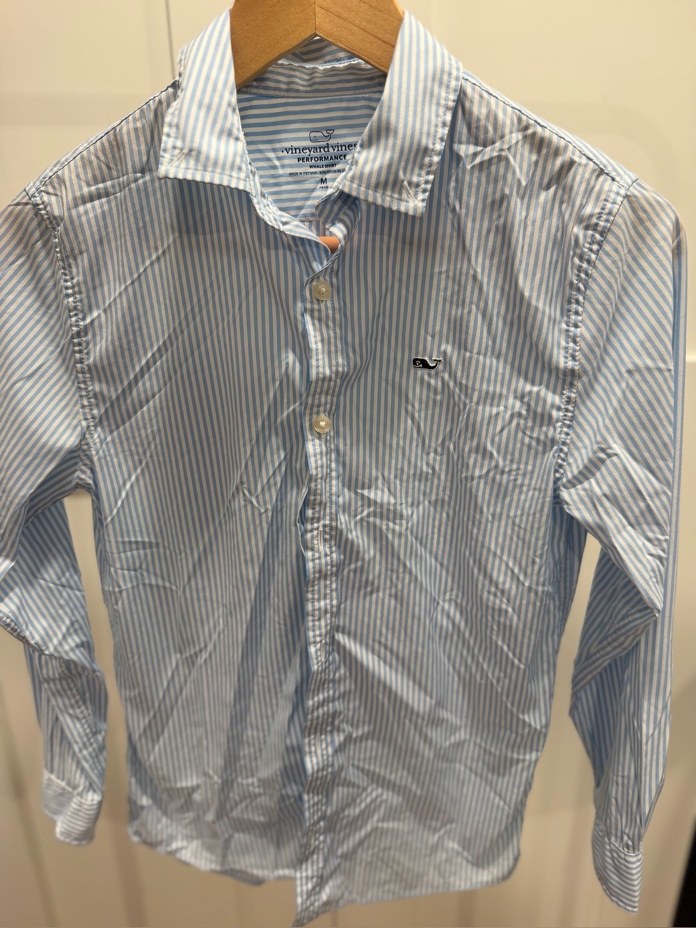 Vineyard Vines Boy’s Blue Striped Performance Button-Down Shirt